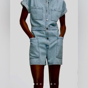 Mango Light Blue Denim Women's Overalls NWT - S